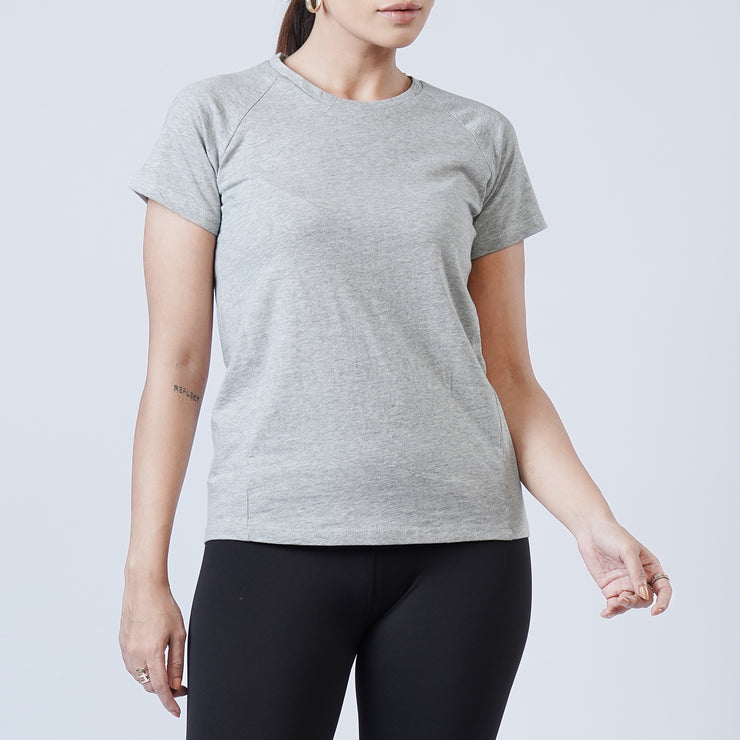 Basic Grey Premium Cut Women Cotton Tee