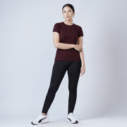 Basic Maroon Premium Cut Women Cotton Tee