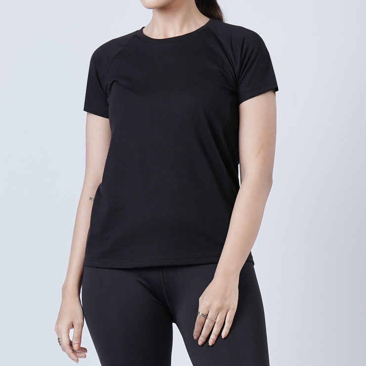 Basic Black Premium Cut Women Cotton Tee