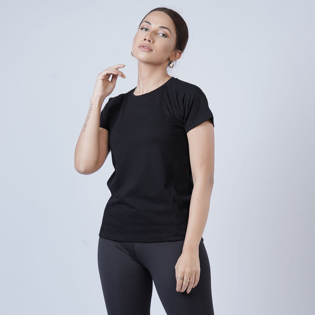 Basic Black Premium Cut Women Cotton Tee