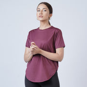 Tf-Premium Maroon Half Sleeve Women Curve Tee