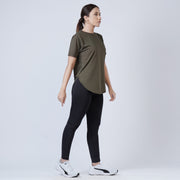 Tf-Premium Olive Half Sleeve Women Curve Tee