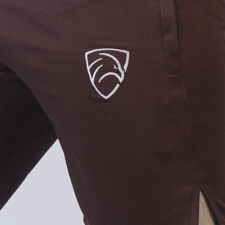 Tf-Maroon Dotted Interlock Texture Shorts