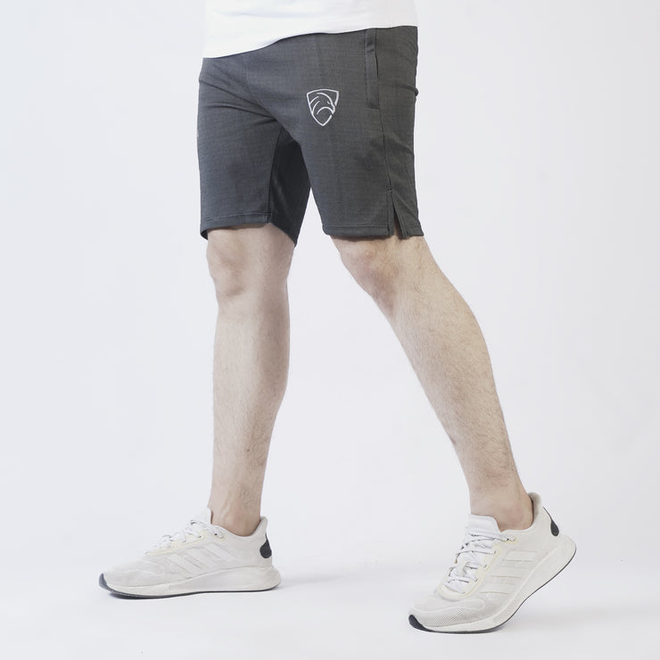 Tf-Super Grey Dotted Interlock Texture Shorts