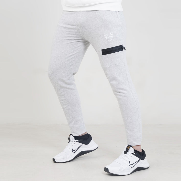 Tf-Light Grey Lycra Bottoms With Front Waterbase Zip