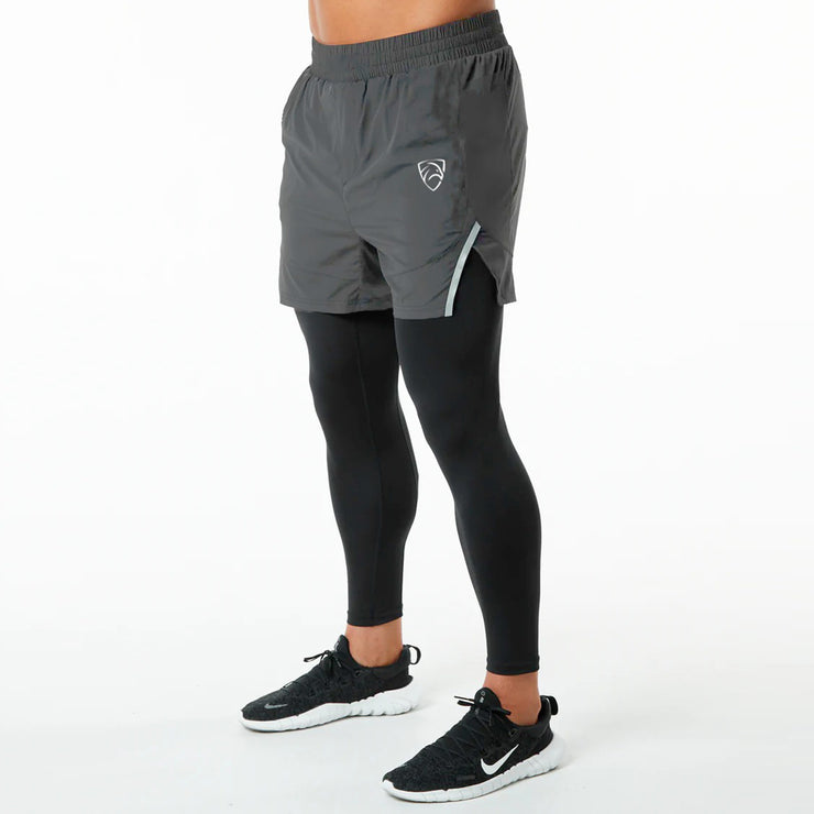Tf-Grey/Black Compression With Reflector Shorts