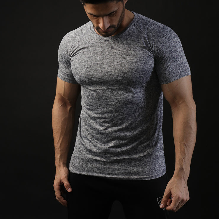 Quick Dry Grey Textured Tee