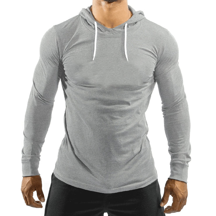 Grey Jersey Top With Hood