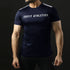 Teefit Three Stripes Navy Athletic Tee