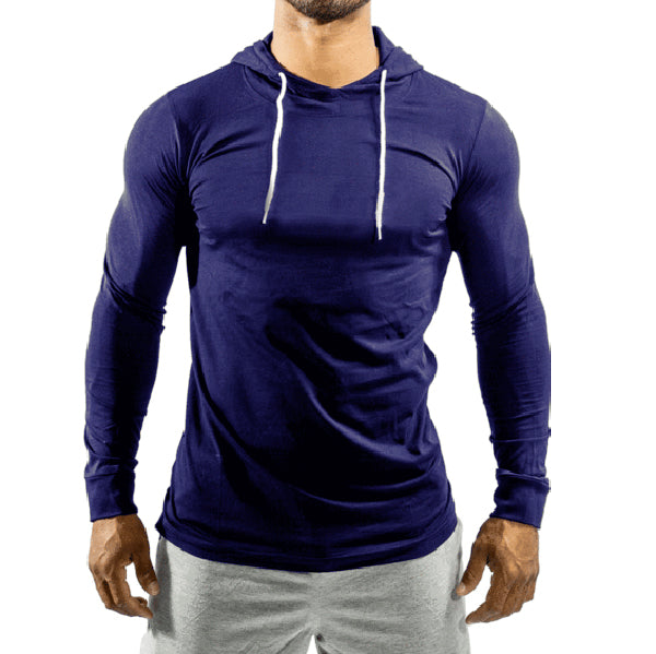 Navy Jersey Top With Hood