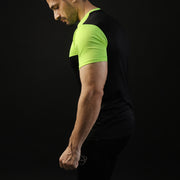 Neon And Black Contrast Performance Tee