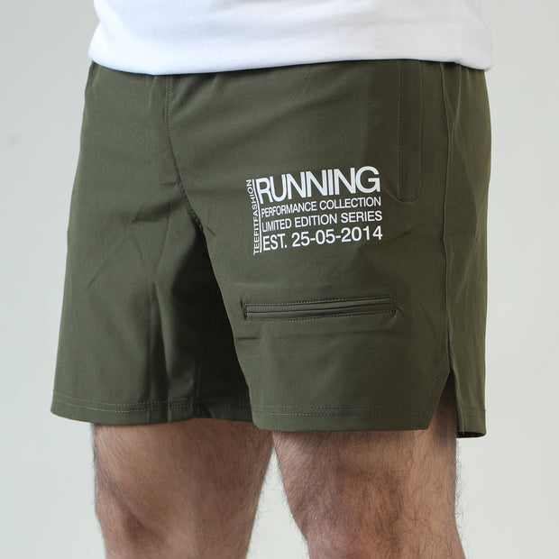 Tf-Olive Green Running Utility Shorts