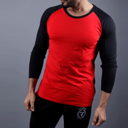 Red & Black Raglan Tee - TeeFit Fashion