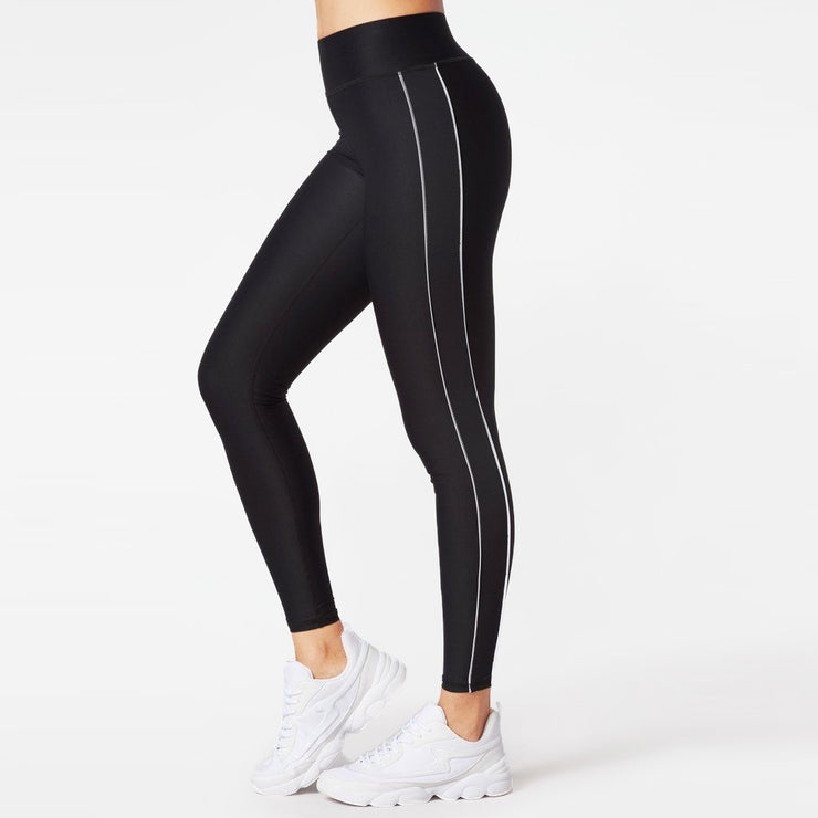 Double Piping Black Women Leggings