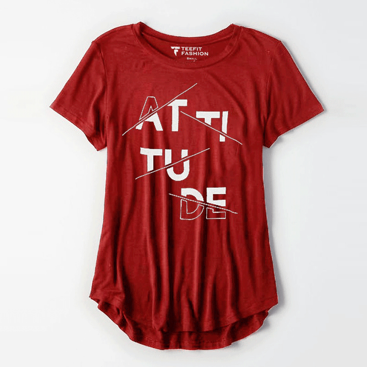 Attitude Red Women Tee - TeeFit Fashion