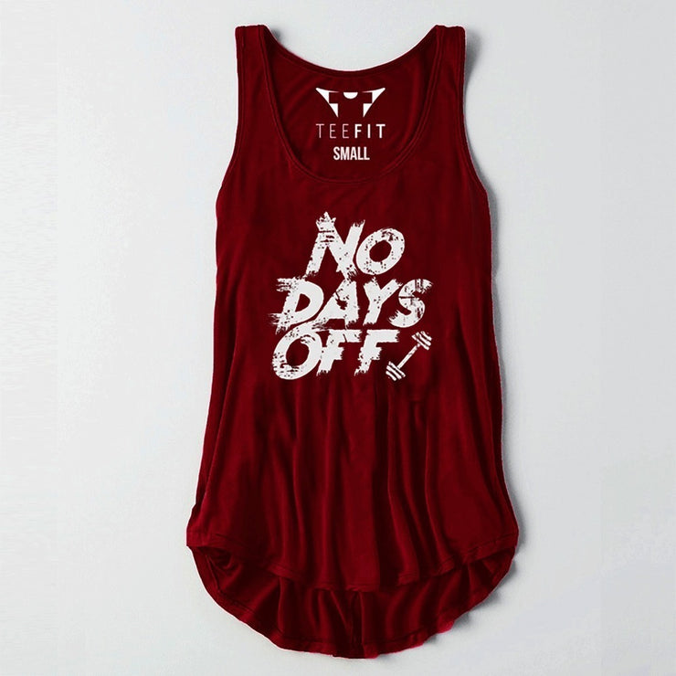 No Days Off Maroon Women Tank