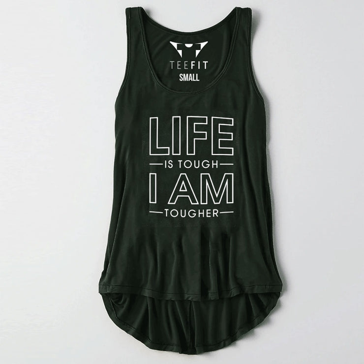 Life Is Tough Olive Women Tank