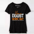 When In Doubt Workout Black V-Neck Women Top