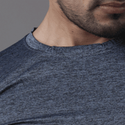 Quick Dry Teal Blue Textured Tee - TeeFit Fashion