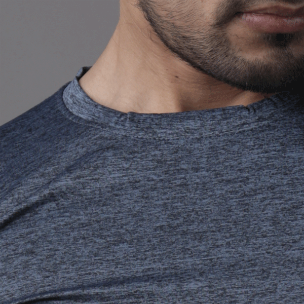 Quick Dry Teal Blue Textured Tee - TeeFit Fashion