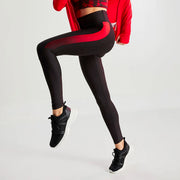 Black Leggings With Red Faded Panel