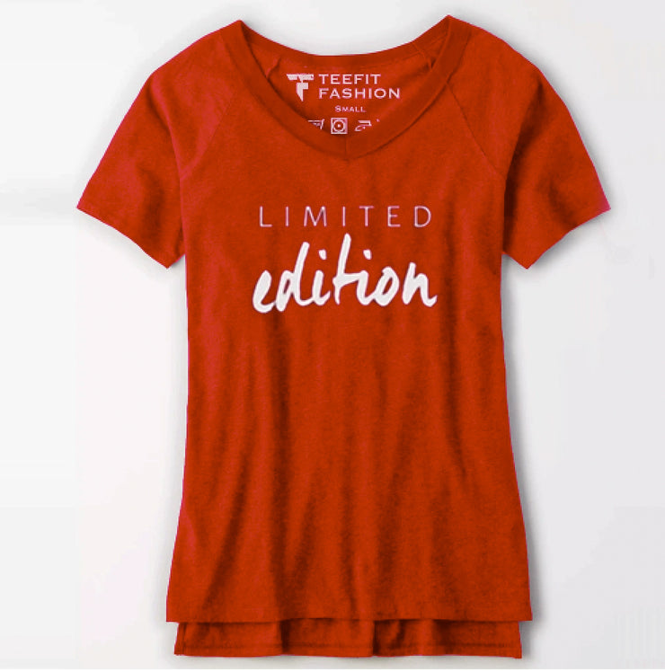 Limited Edition Red Women V-Neck Top