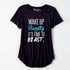 Wake Up Beauty Half Sleeve Tee - TeeFit Fashion